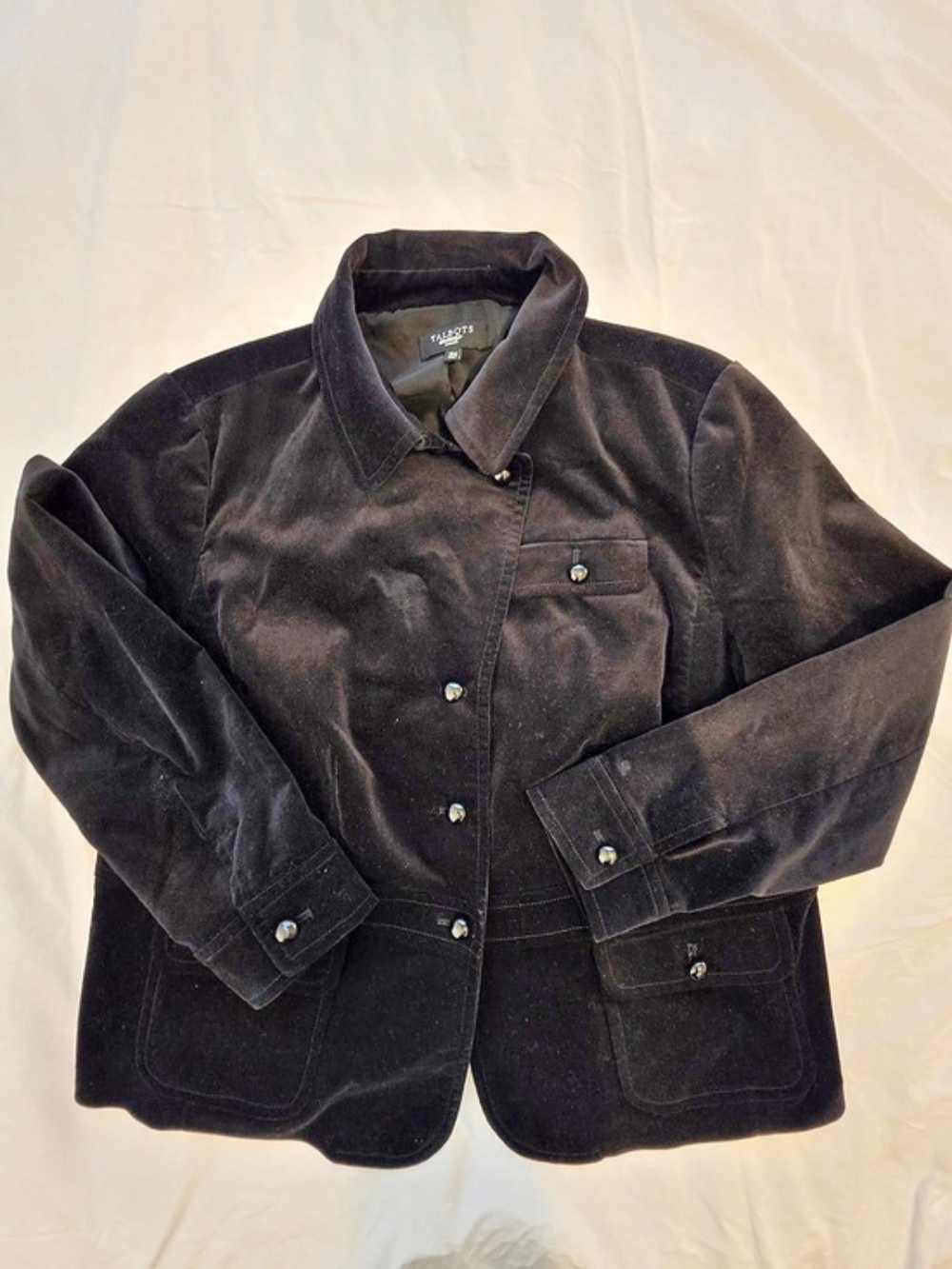 Talbots Black Velvet Jacket Size 16W